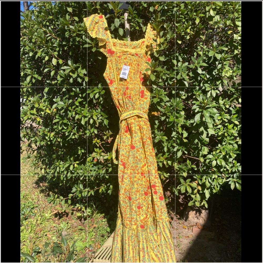 Roller Rabbit “Roberta” yellow floral maxi dress